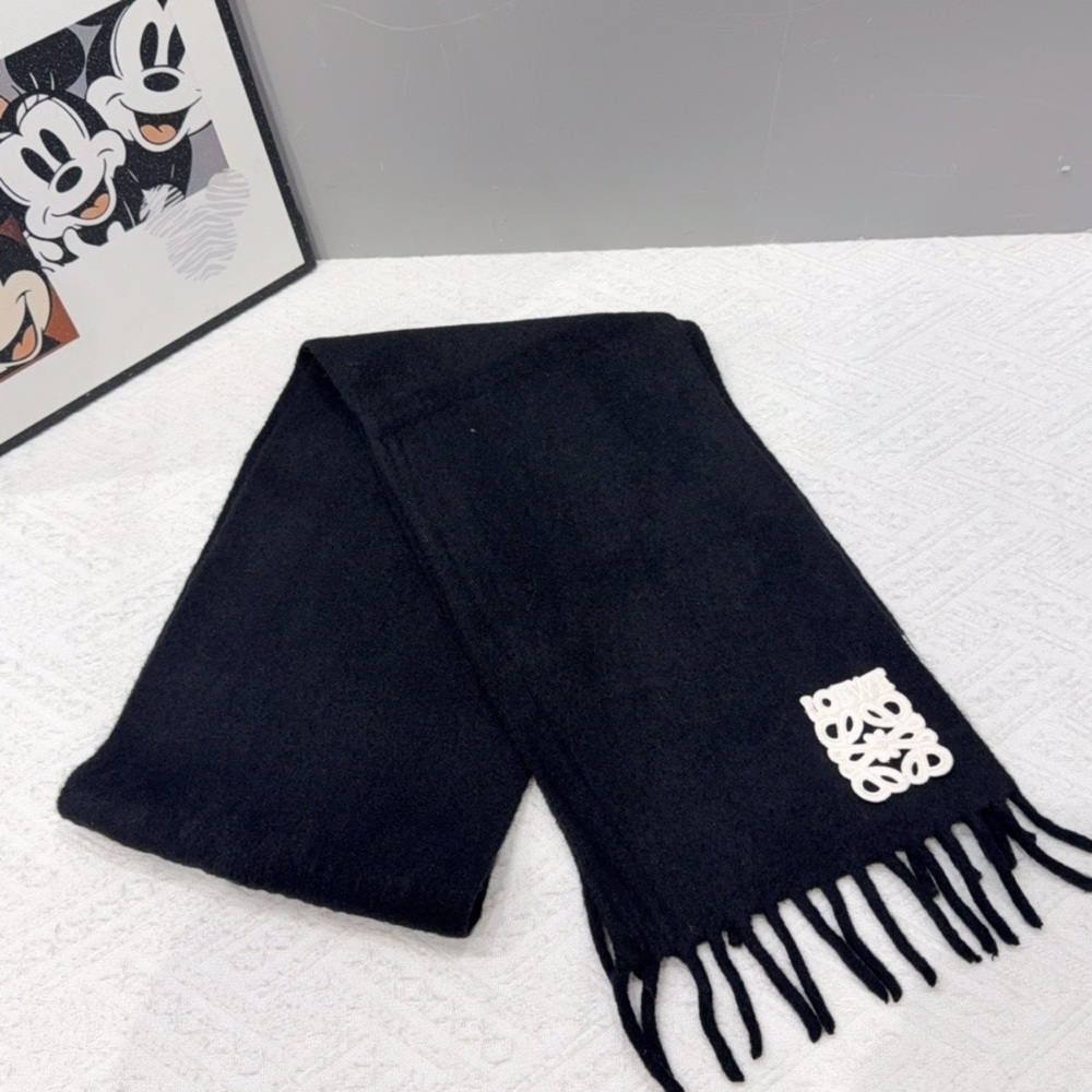 Elegant Black Fringe Scarf